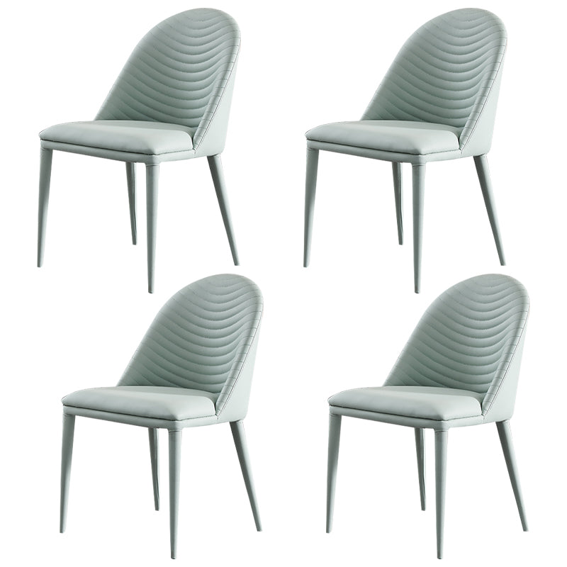 Chaise de salle à manger sans bras tapissée de style contemporain avec dossier solide
