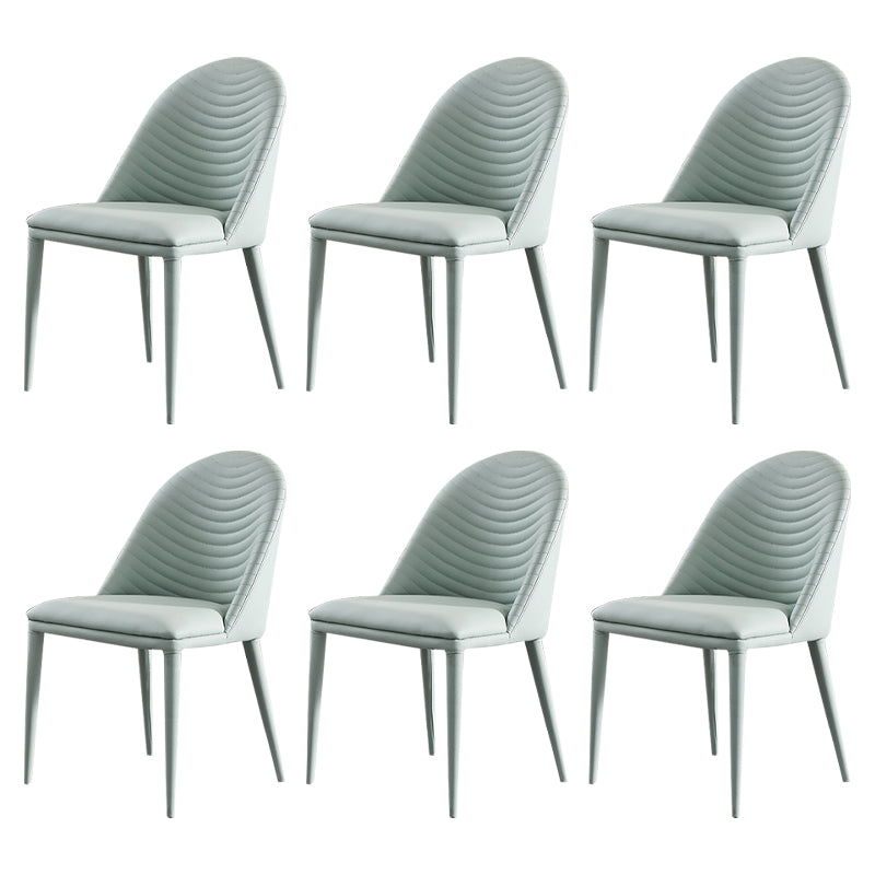 Chaise de salle à manger sans bras tapissée de style contemporain avec dossier solide