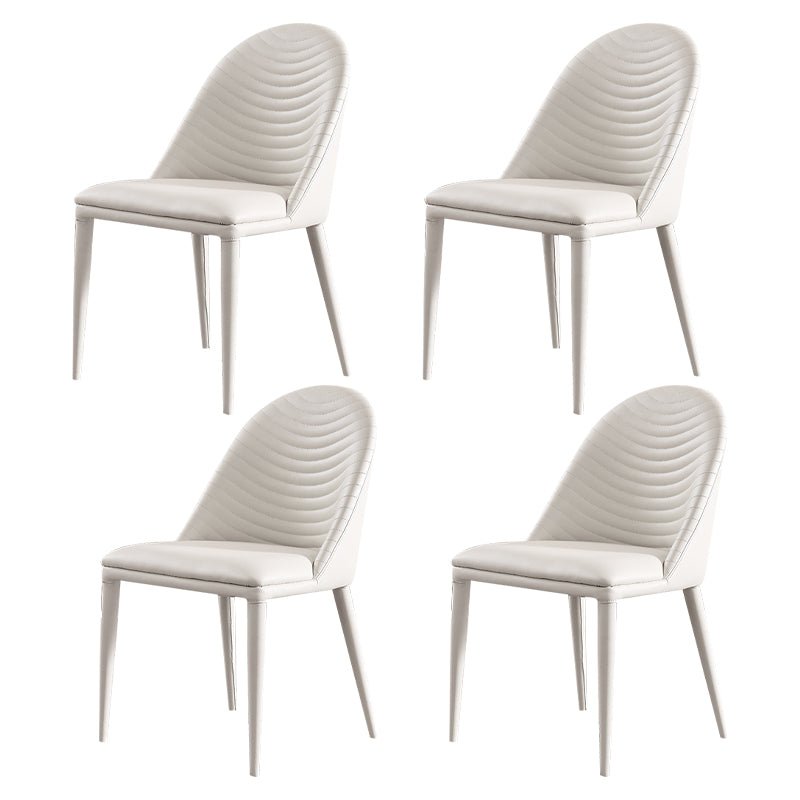 Chaise de salle à manger sans bras tapissée de style contemporain avec dossier solide