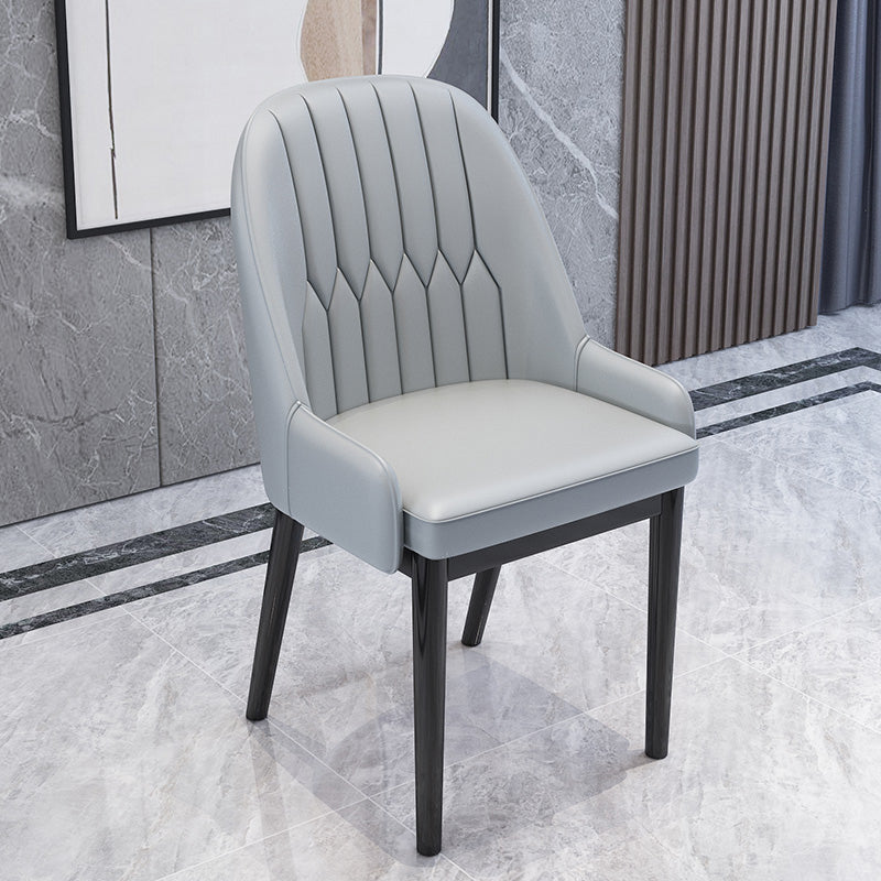 Chaises de salle à manger en métal de Style nordique, chaise Parsons rembourrée avec bras