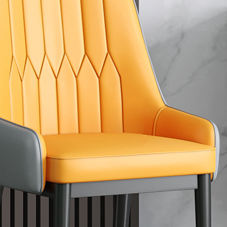 Chaises de salle à manger en métal de Style nordique, chaise Parsons rembourrée avec bras
