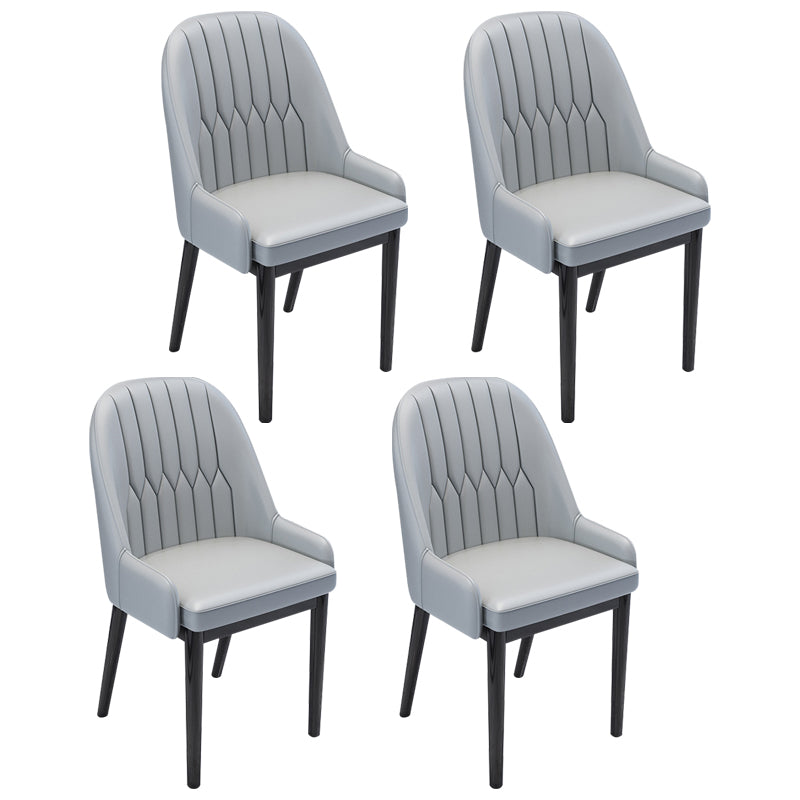 Chaises de salle à manger en métal de Style nordique, chaise Parsons rembourrée avec bras
