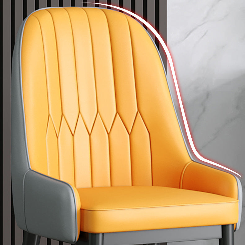 Chaises de salle à manger en métal de Style nordique, chaise Parsons rembourrée avec bras