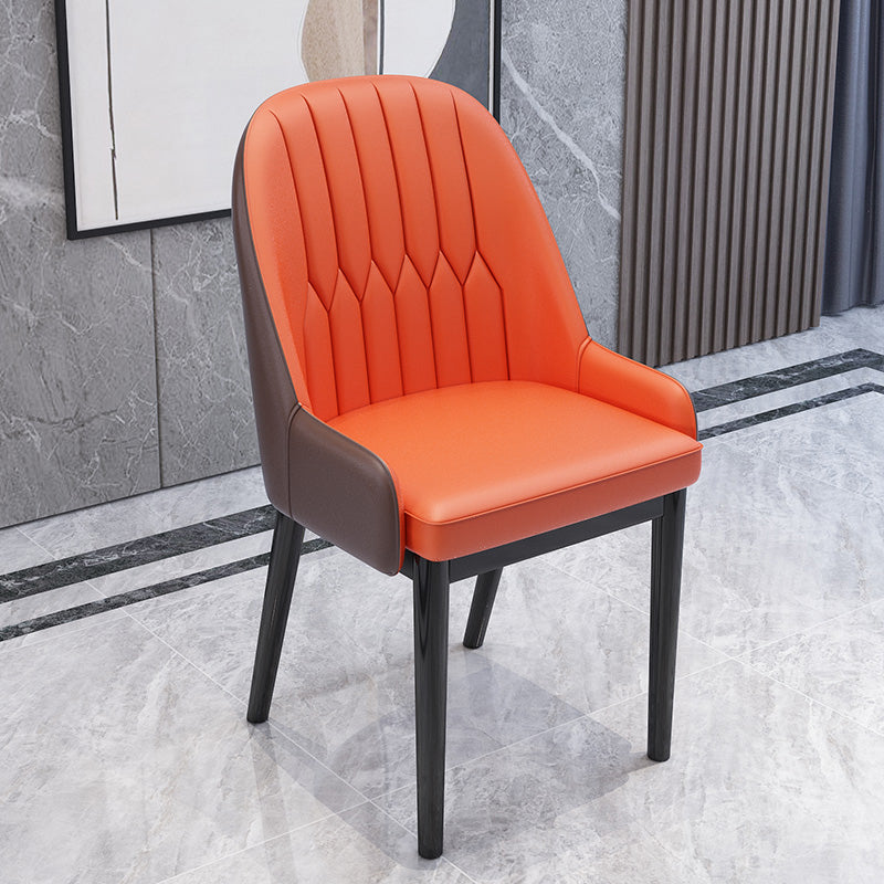 Chaises de salle à manger en métal de Style nordique, chaise Parsons rembourrée avec bras