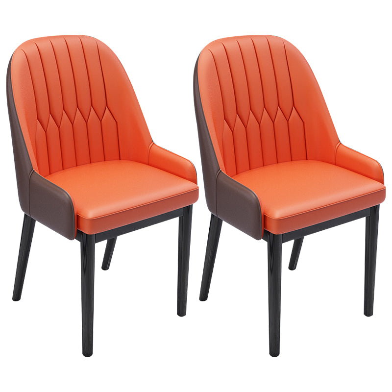 Chaises de salle à manger en métal de Style nordique, chaise Parsons rembourrée avec bras