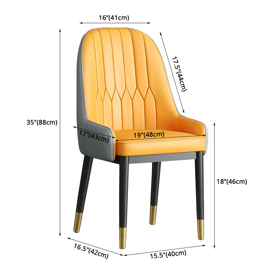 Chaises de salle à manger en métal de Style nordique, chaise Parsons rembourrée avec bras