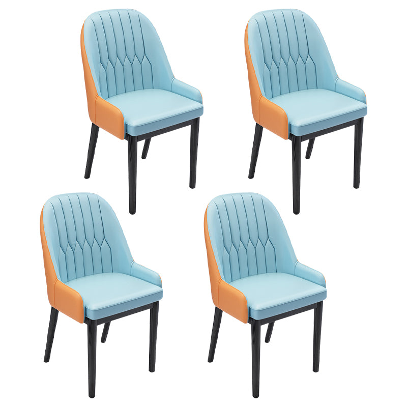 Chaises de salle à manger en métal de Style nordique, chaise Parsons rembourrée avec bras