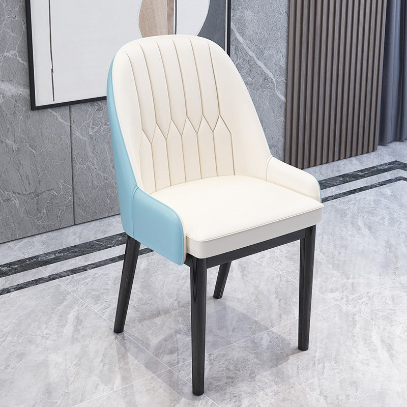 Chaises de salle à manger en métal de Style nordique, chaise Parsons rembourrée avec bras