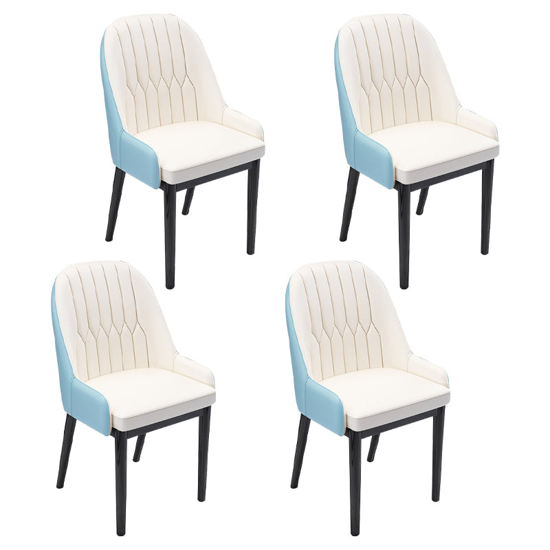 Chaises de salle à manger en métal de Style nordique, chaise Parsons rembourrée avec bras