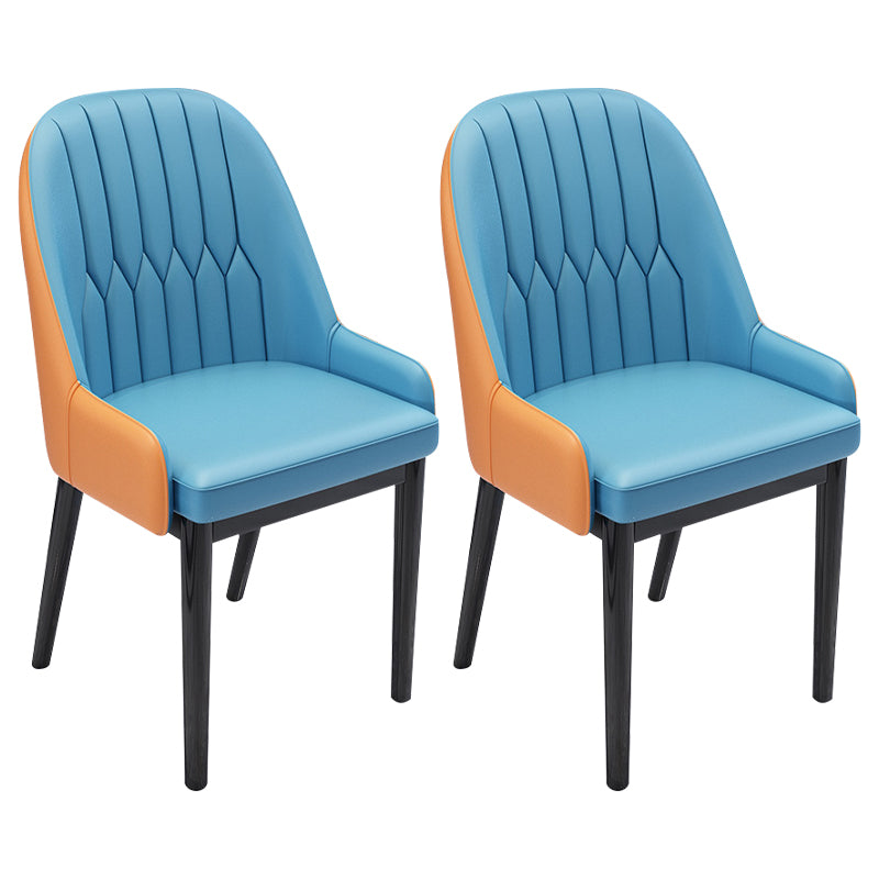 Chaises de salle à manger en métal de Style nordique, chaise Parsons rembourrée avec bras