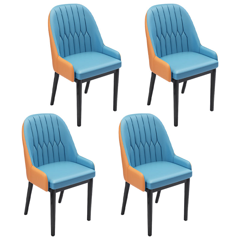 Chaises de salle à manger en métal de Style nordique, chaise Parsons rembourrée avec bras