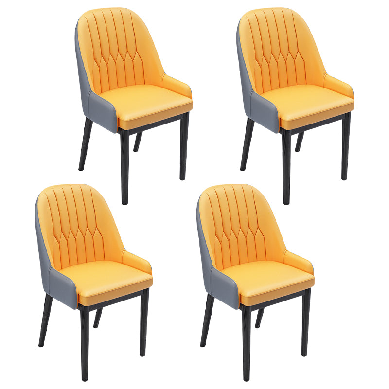 Chaises de salle à manger en métal de Style nordique, chaise Parsons rembourrée avec bras