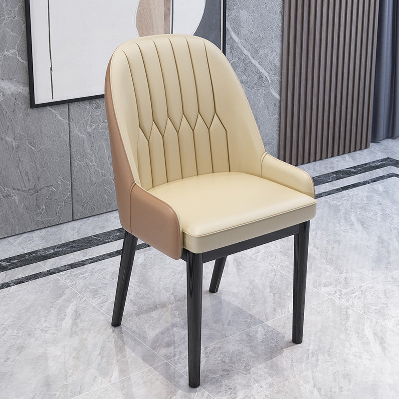 Chaises de salle à manger en métal de Style nordique, chaise Parsons rembourrée avec bras