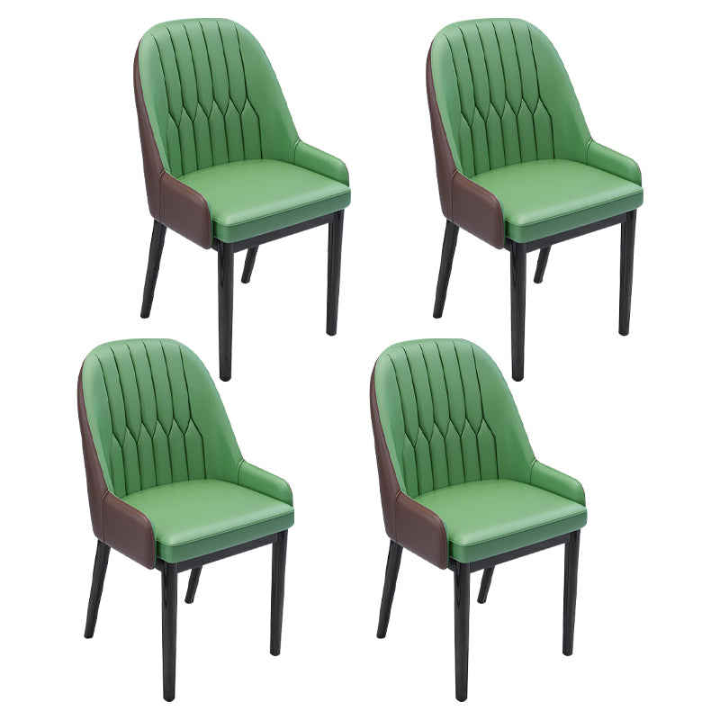 Chaises de salle à manger en métal de Style nordique, chaise Parsons rembourrée avec bras