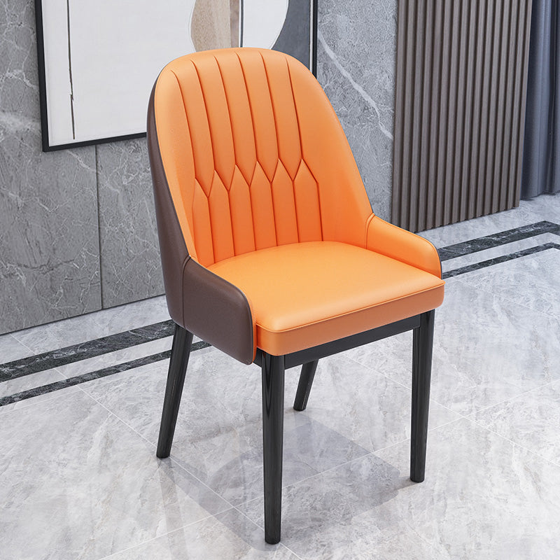 Chaises de salle à manger en métal de Style nordique, chaise Parsons rembourrée avec bras