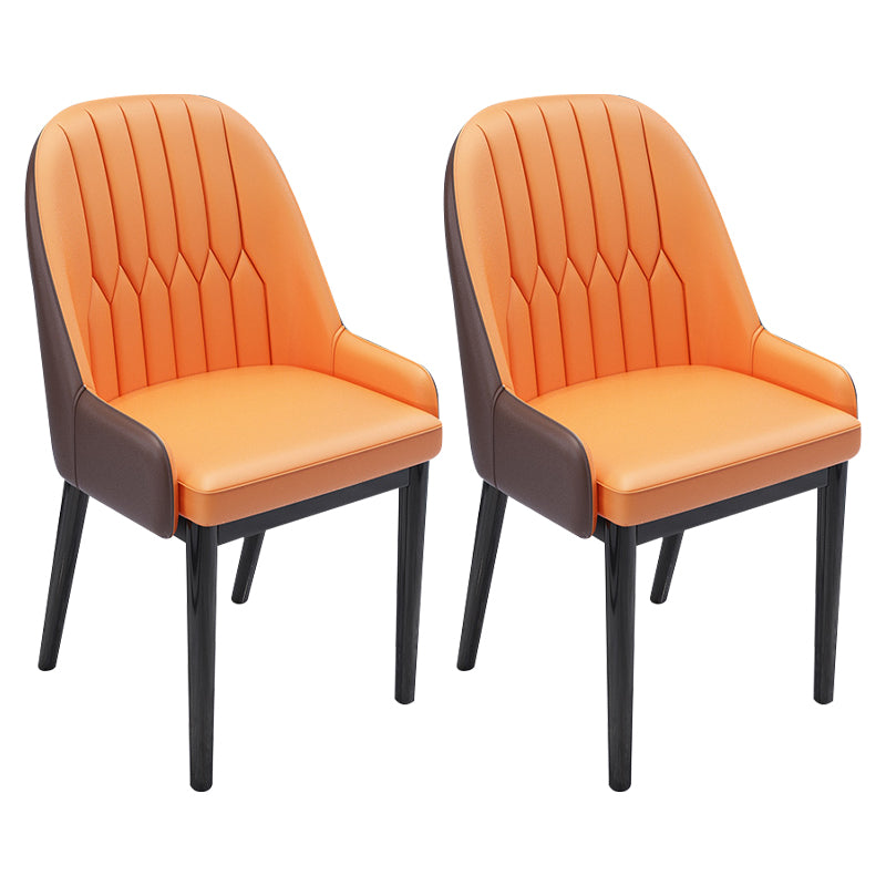 Chaises de salle à manger en métal de Style nordique, chaise Parsons rembourrée avec bras