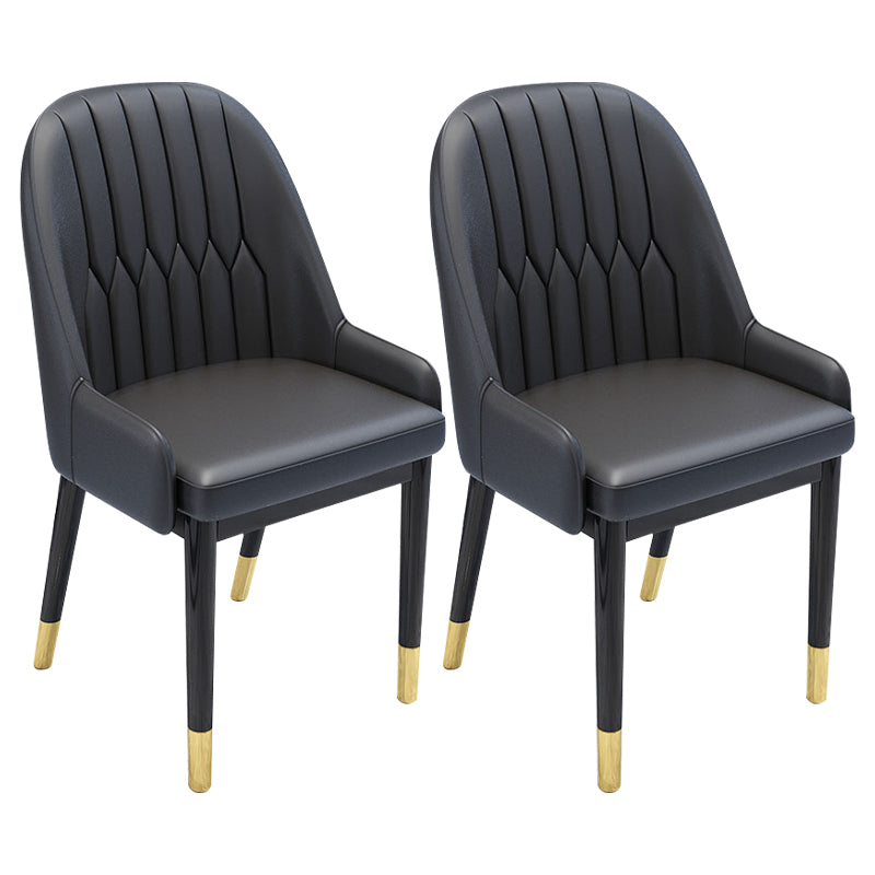 Chaises de salle à manger en métal de Style nordique, chaise Parsons rembourrée avec bras