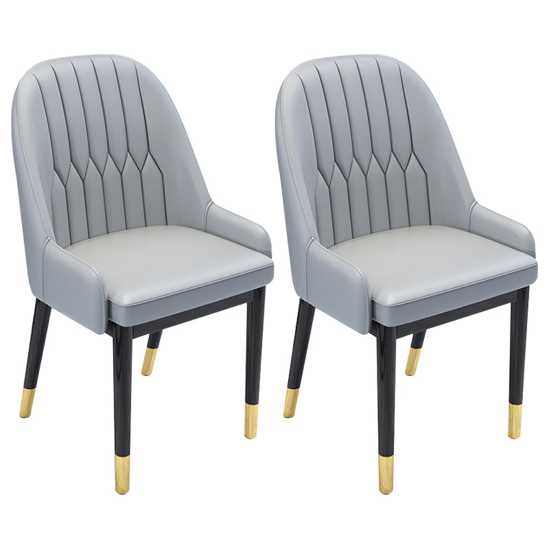 Chaises de salle à manger en métal de Style nordique, chaise Parsons rembourrée avec bras