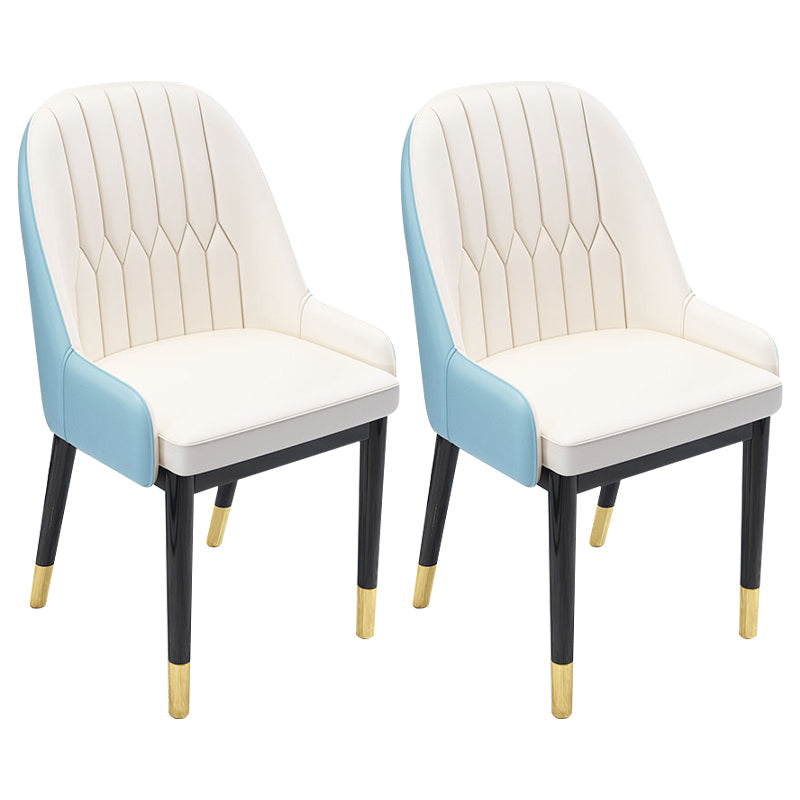 Chaises de salle à manger en métal de Style nordique, chaise Parsons rembourrée avec bras