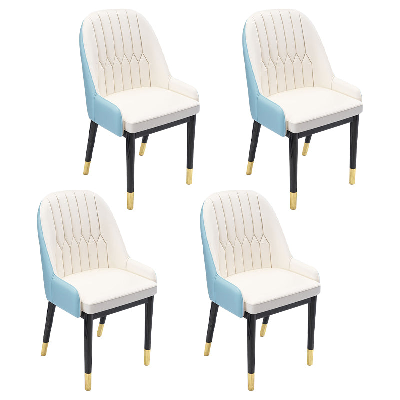 Chaises de salle à manger en métal de Style nordique, chaise Parsons rembourrée avec bras