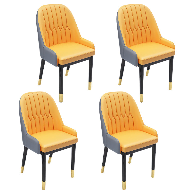 Chaises de salle à manger en métal de Style nordique, chaise Parsons rembourrée avec bras
