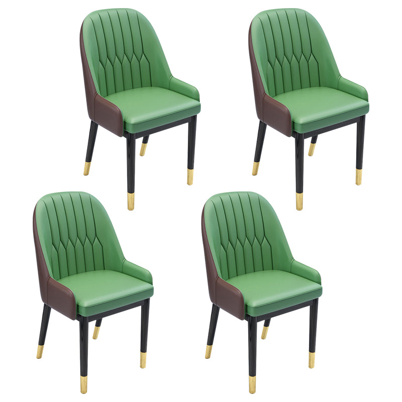 Chaises de salle à manger en métal de Style nordique, chaise Parsons rembourrée avec bras