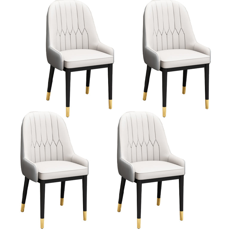 Chaises de salle à manger en métal de Style nordique, chaise Parsons rembourrée avec bras