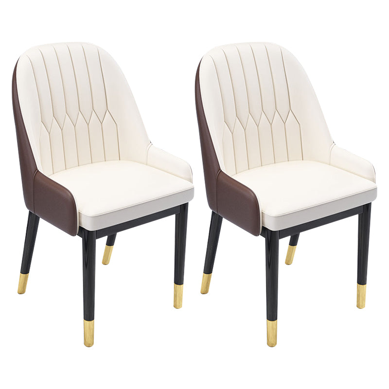 Chaises de salle à manger en métal de Style nordique, chaise Parsons rembourrée avec bras