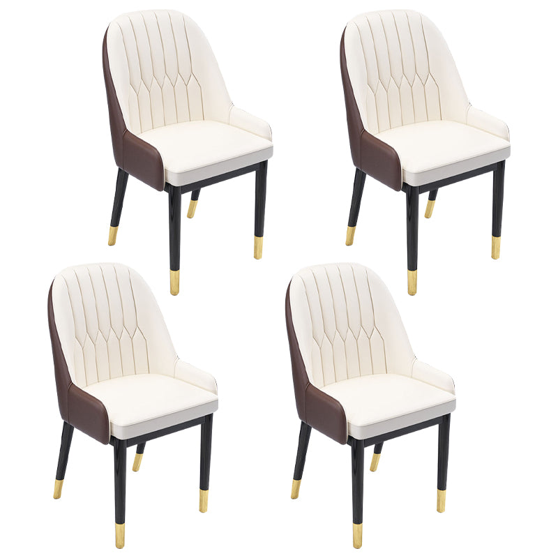 Chaises de salle à manger en métal de Style nordique, chaise Parsons rembourrée avec bras