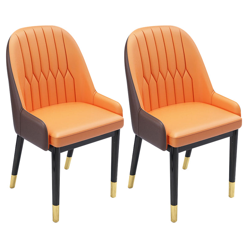 Chaises de salle à manger en métal de Style nordique, chaise Parsons rembourrée avec bras
