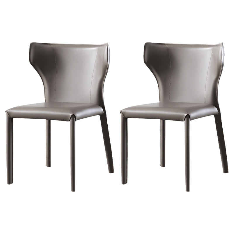 Chaise d'appoint en cuir de selle, style design, finition mate, chaise de salle à manger à oreilles