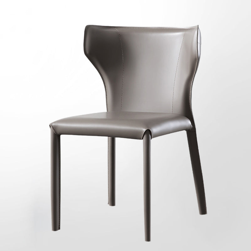 Chaise d'appoint en cuir de selle, style design, finition mate, chaise de salle à manger à oreilles