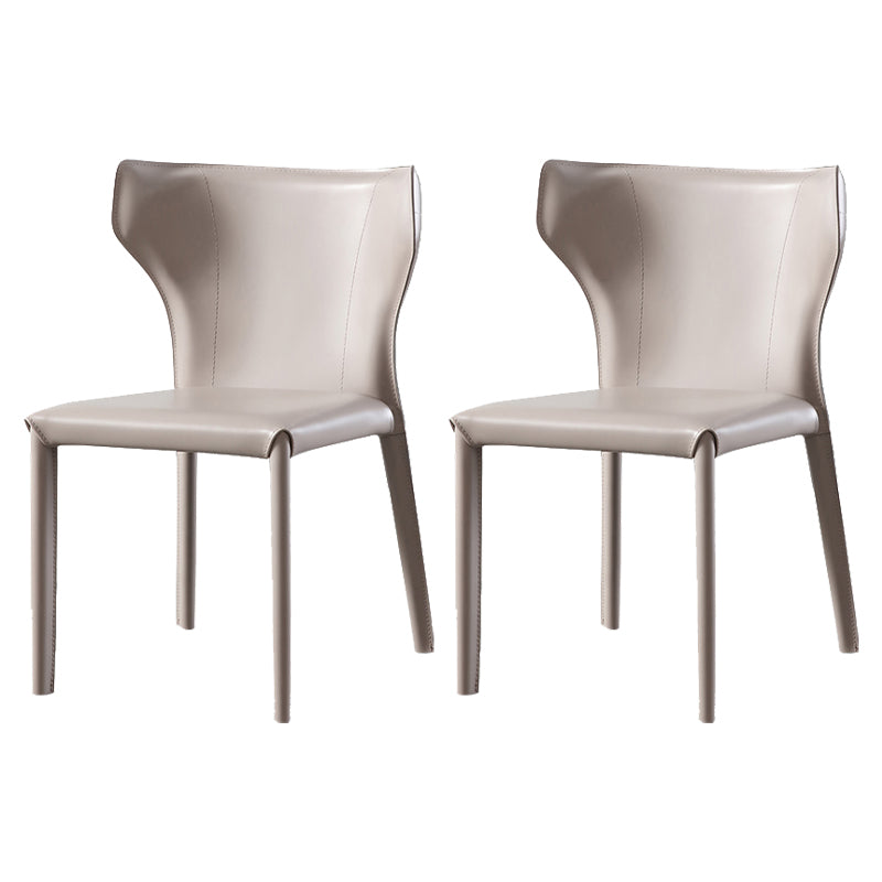 Chaise d'appoint en cuir de selle, style design, finition mate, chaise de salle à manger à oreilles