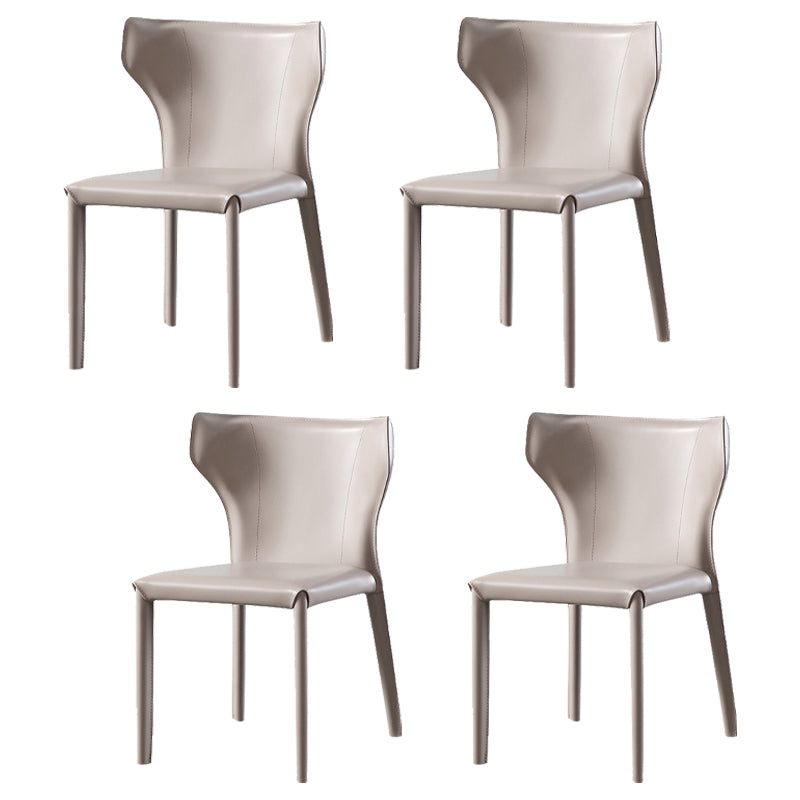 Chaise d'appoint en cuir de selle, style design, finition mate, chaise de salle à manger à oreilles