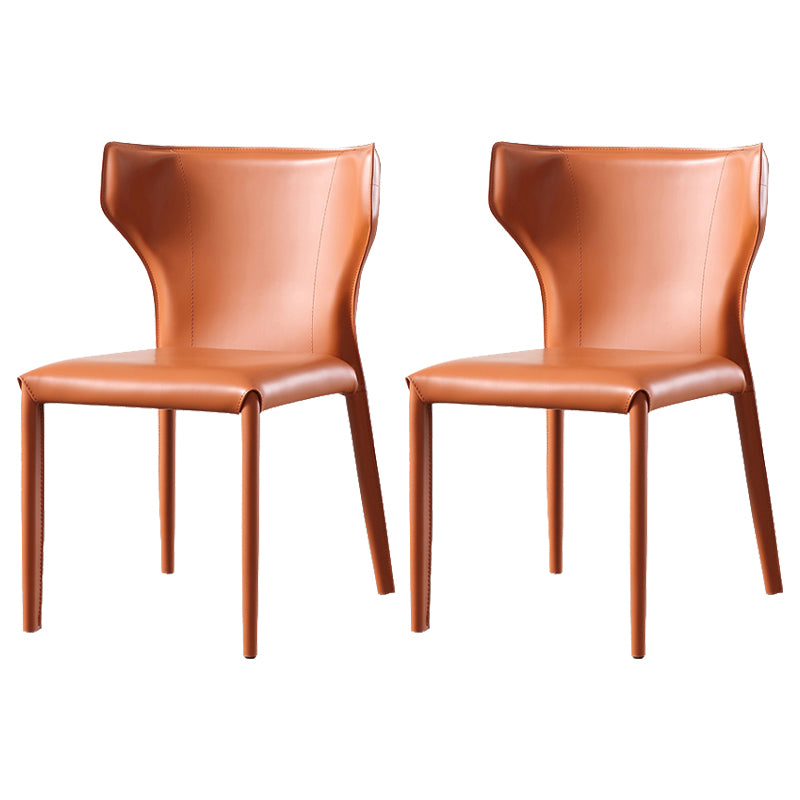 Chaise d'appoint en cuir de selle, style design, finition mate, chaise de salle à manger à oreilles