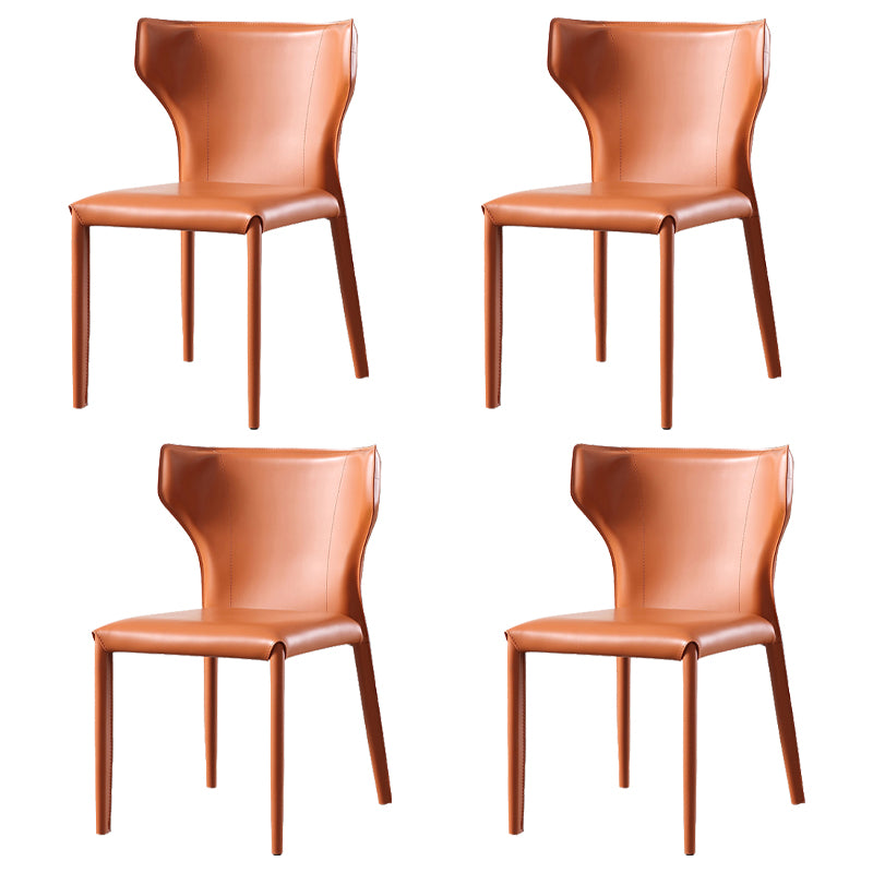Chaise d'appoint en cuir de selle, style design, finition mate, chaise de salle à manger à oreilles