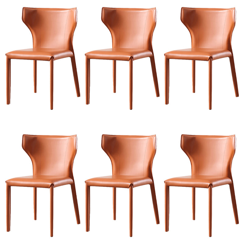 Chaise d'appoint en cuir de selle, style design, finition mate, chaise de salle à manger à oreilles