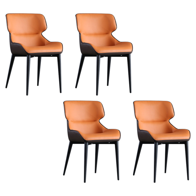 Les chaises contemporaines de salle à manger en métal ont tapissé la chaise de salle à manger de tissu de toile pour l'usage d'intérieur