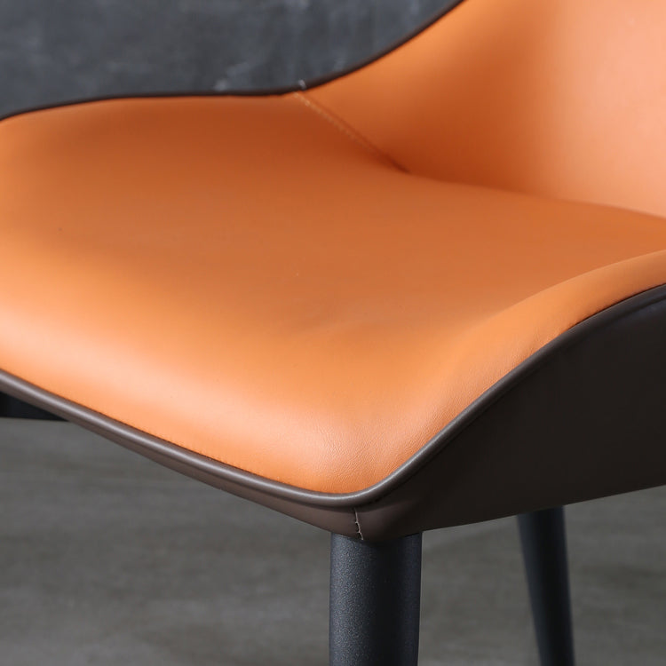 Les chaises contemporaines de salle à manger en métal ont tapissé la chaise de salle à manger de tissu de toile pour l'usage d'intérieur