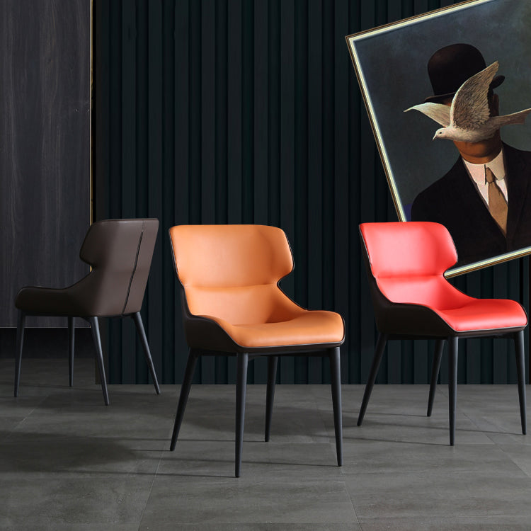 Les chaises contemporaines de salle à manger en métal ont tapissé la chaise de salle à manger de tissu de toile pour l'usage d'intérieur