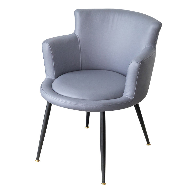 La chaise contemporaine de salle à manger en métal a tapissé la chaise de salle à manger simple de bras