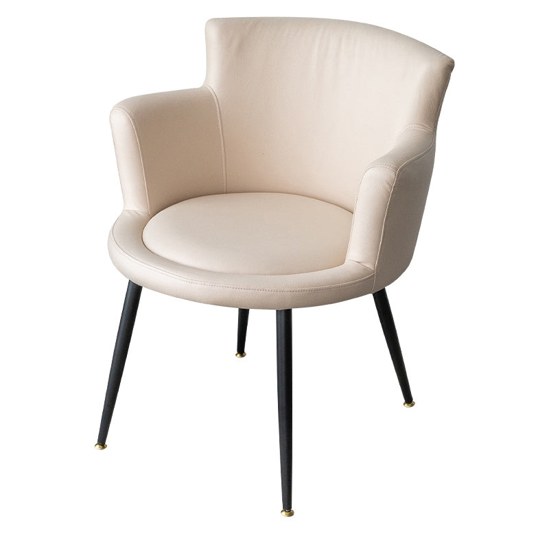 La chaise contemporaine de salle à manger en métal a tapissé la chaise de salle à manger simple de bras