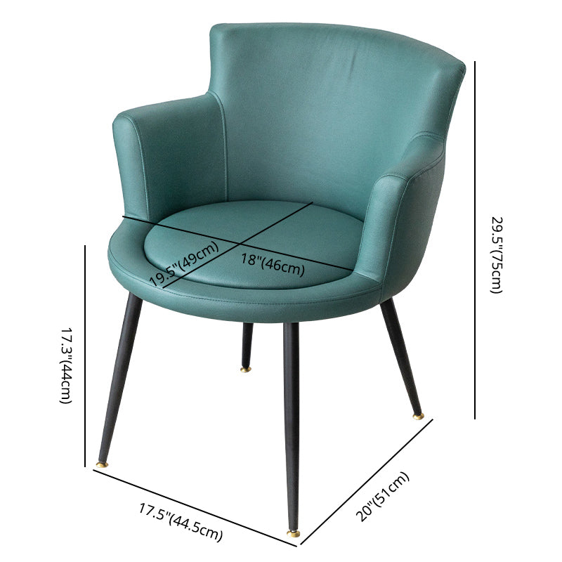 Silla de comedor tapizada con brazo contemporáneo de metal, silla de comedor individual