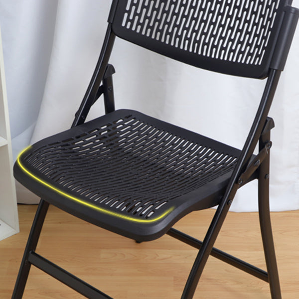 Chaise d'appoint contemporaine en métal, chaise d'appoint pliante sans bras à dossier ouvert, pour la maison