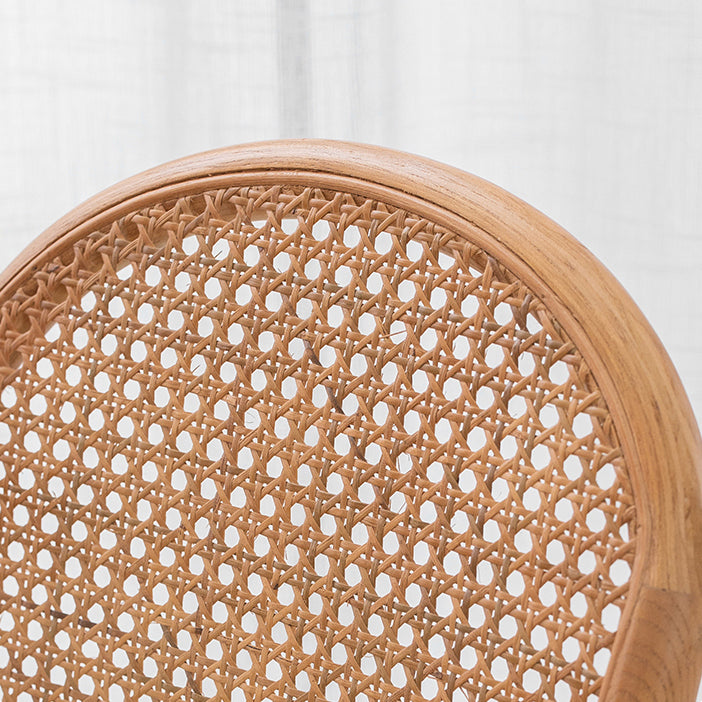 Sillas de comedor sin brazos de Bentwood, sillas laterales con respaldo abierto de ratán y patas de madera