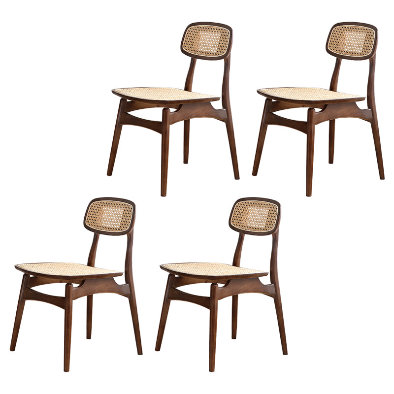 Chaises en bois d'hévéa de style tropical, cuisine, salle à manger, chaise latérale à dossier ouvert
