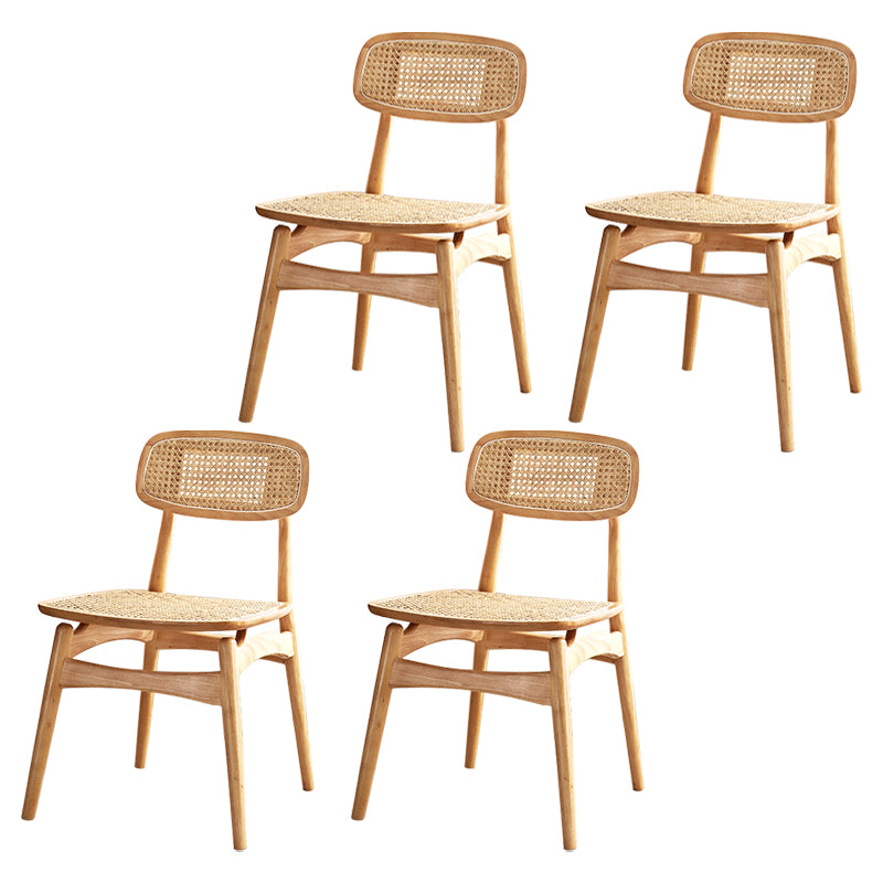 Chaises en bois d'hévéa de style tropical, cuisine, salle à manger, chaise latérale à dossier ouvert