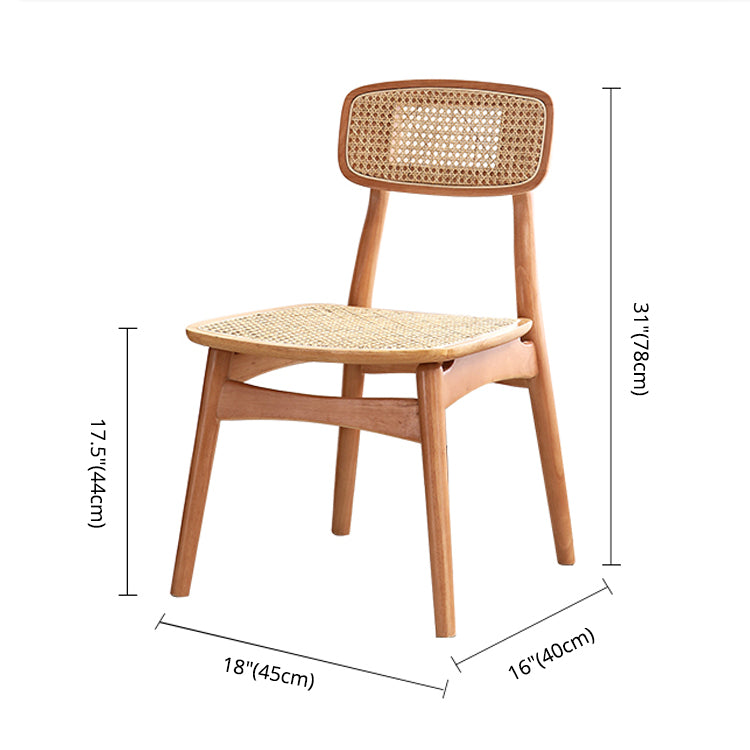Chaises en bois d'hévéa de style tropical, cuisine, salle à manger, chaise latérale à dossier ouvert