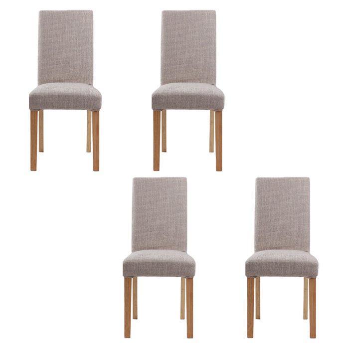 Chaises de salle à manger sans accoudoirs rembourrées, chaise latérale à dossier solide avec pieds en bois