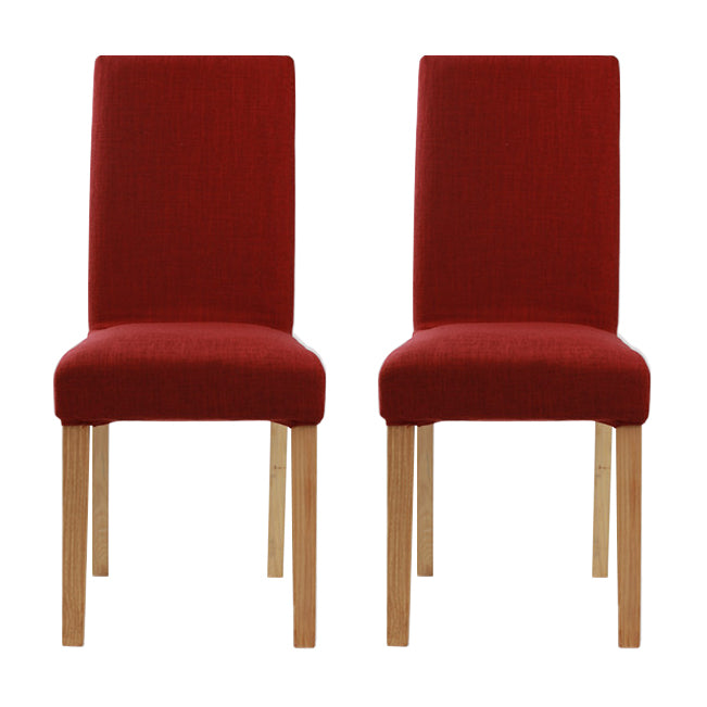 Chaises de salle à manger sans accoudoirs rembourrées, chaise latérale à dossier solide avec pieds en bois